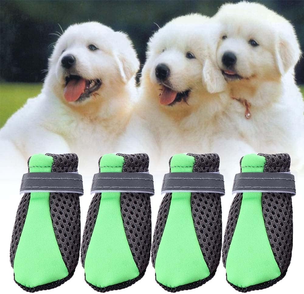Set of four Sunweihaoa reusable dog boots in black