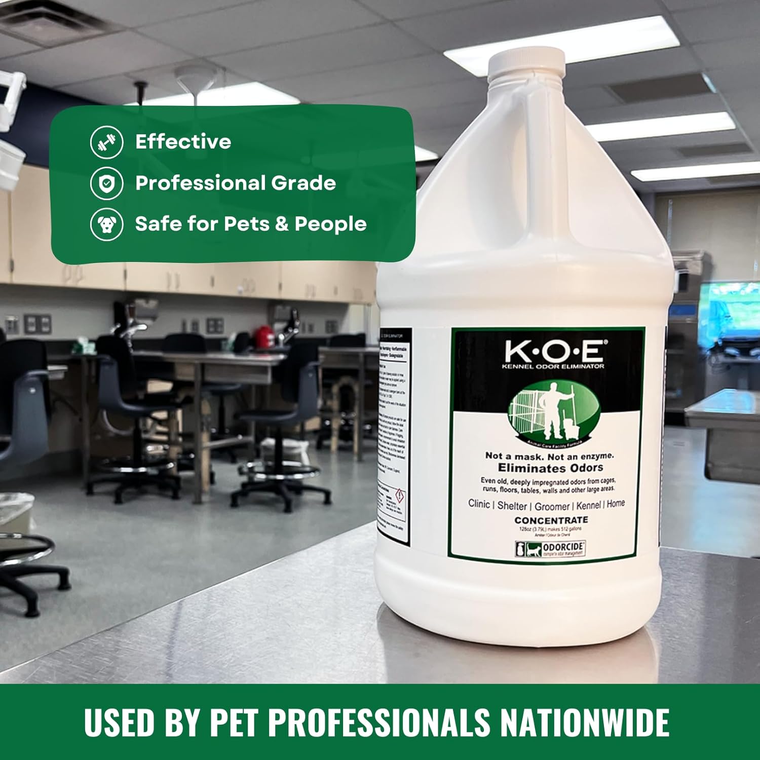 Odorcide KOE safe and non toxic pet floor cleaner and deodorizing solution for home use