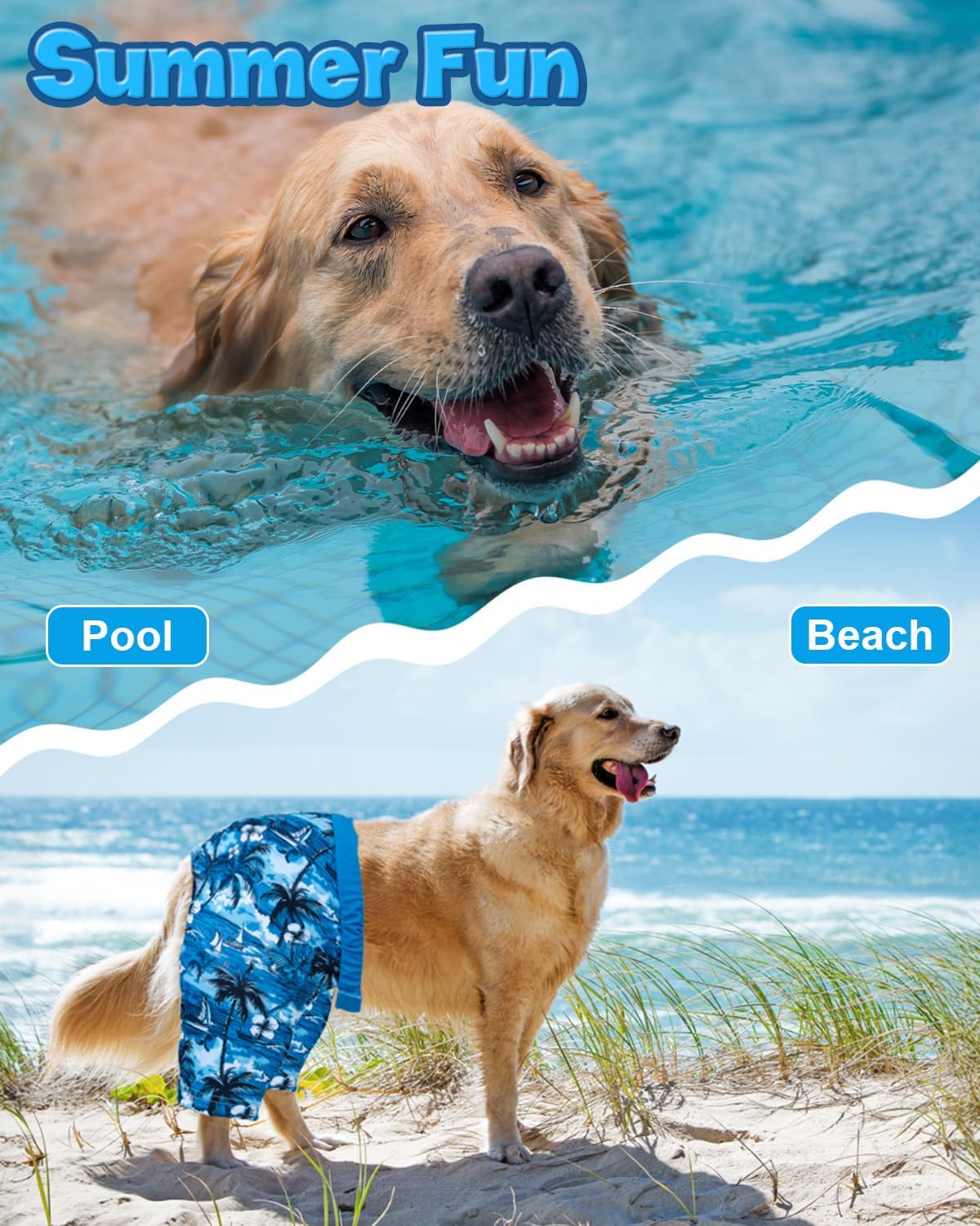 CuteBone imported pet apparel swimming shorts for medium dogs
