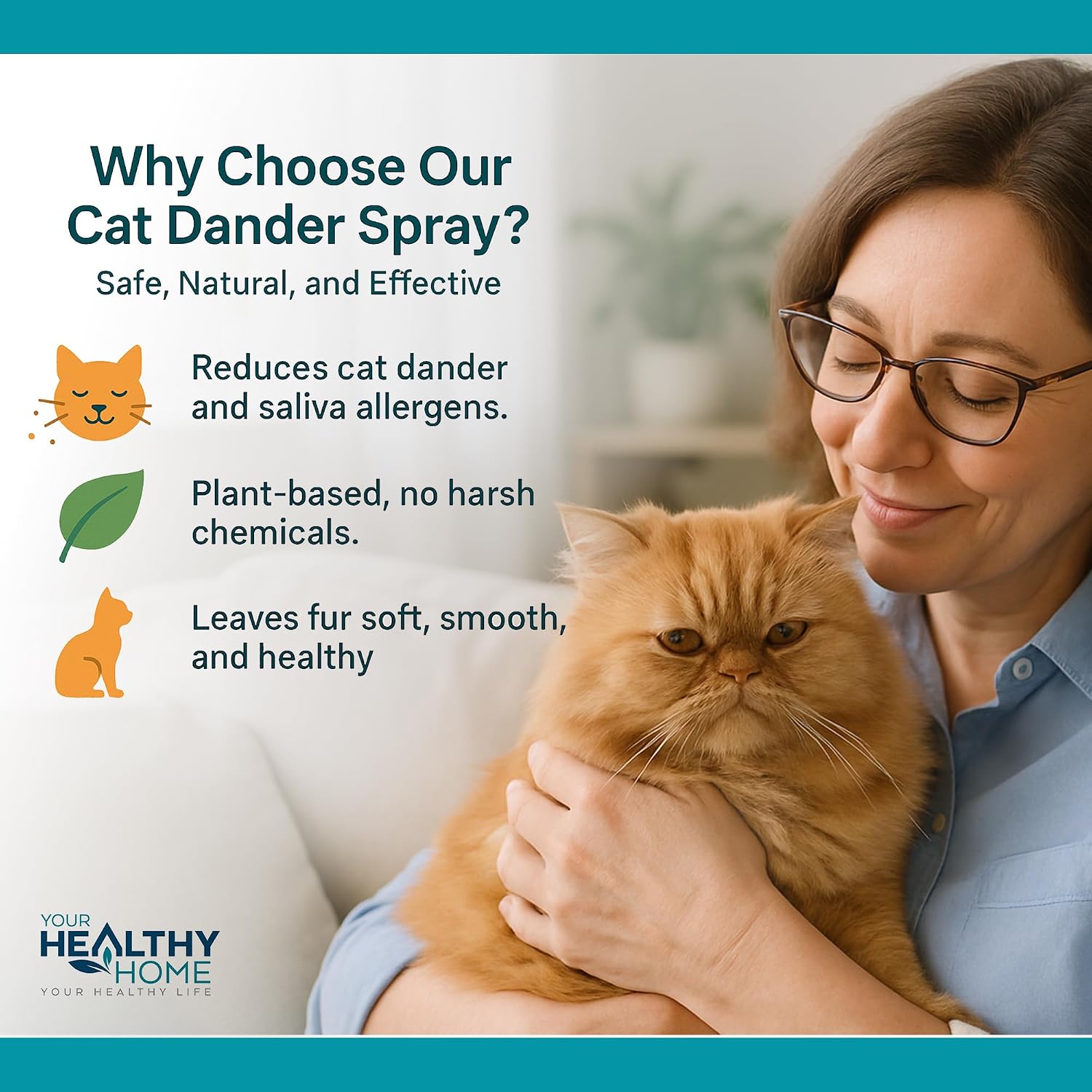 Pet dander allergy reducer spray sixteen fluid ounces bottle close up
