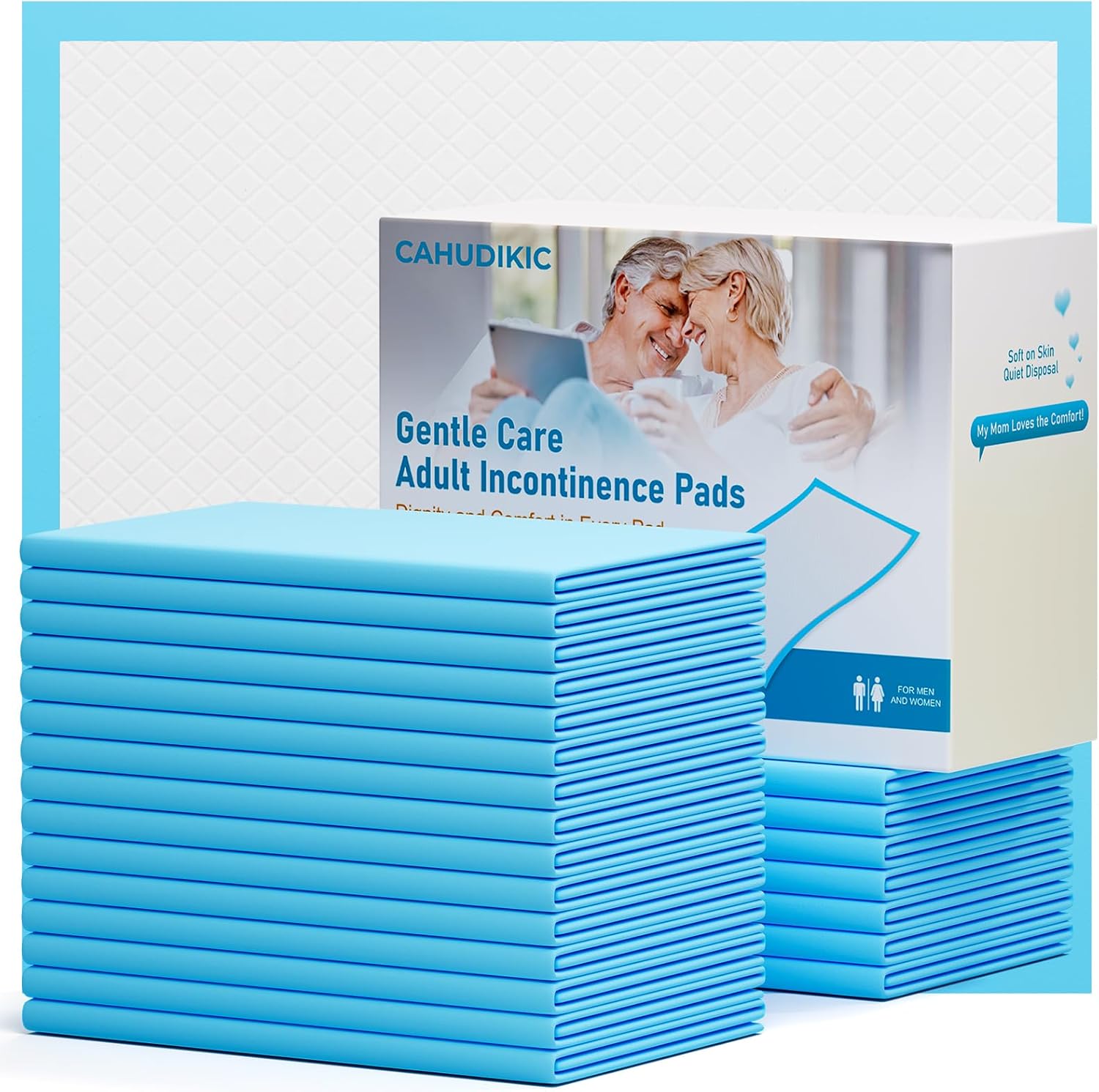 Cahudikic disposable adult bed pads front packaging view