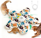 Interactive Cat Toy for Indoor Cats, Rechargeable Touch Activated Hide and Seek Cat Toys, Automatic Moving Concealed Wand Feather Toy for Bored Indoor Kitten Adult Cats, Real Bird Squeaky Blue - Image 9