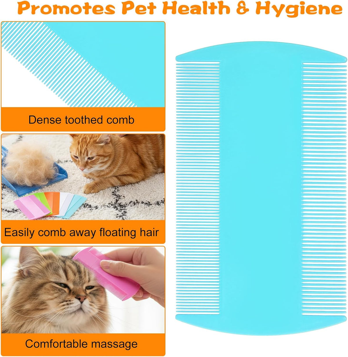 Hushee bulk 100 count pet grooming combs arranged by color variety