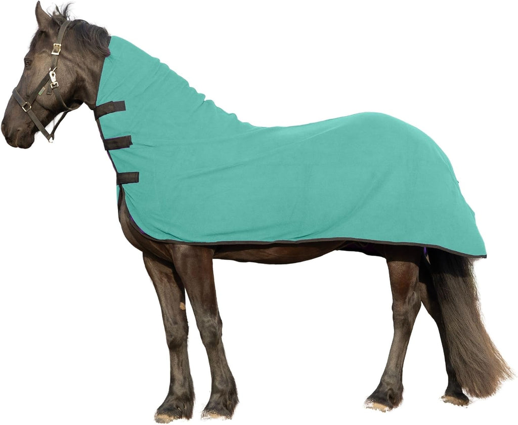 RESISTANCE Fleece Contour Horse Cooler - Anti-Sweat Moisture Wicking, 3 Quick-Grip Neck Closures, Tail Cord, Durable Hemmed Edges, Polar Soft Fleece, Post-Exercise Cool Down - Image 11