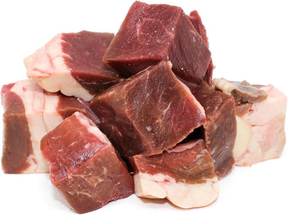 Raw Paws Frozen Raw Beef Heart cubed pet food package front view