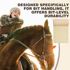 Equestrian gear maintenance featuring the pure natural latex protective bit guards wrap.