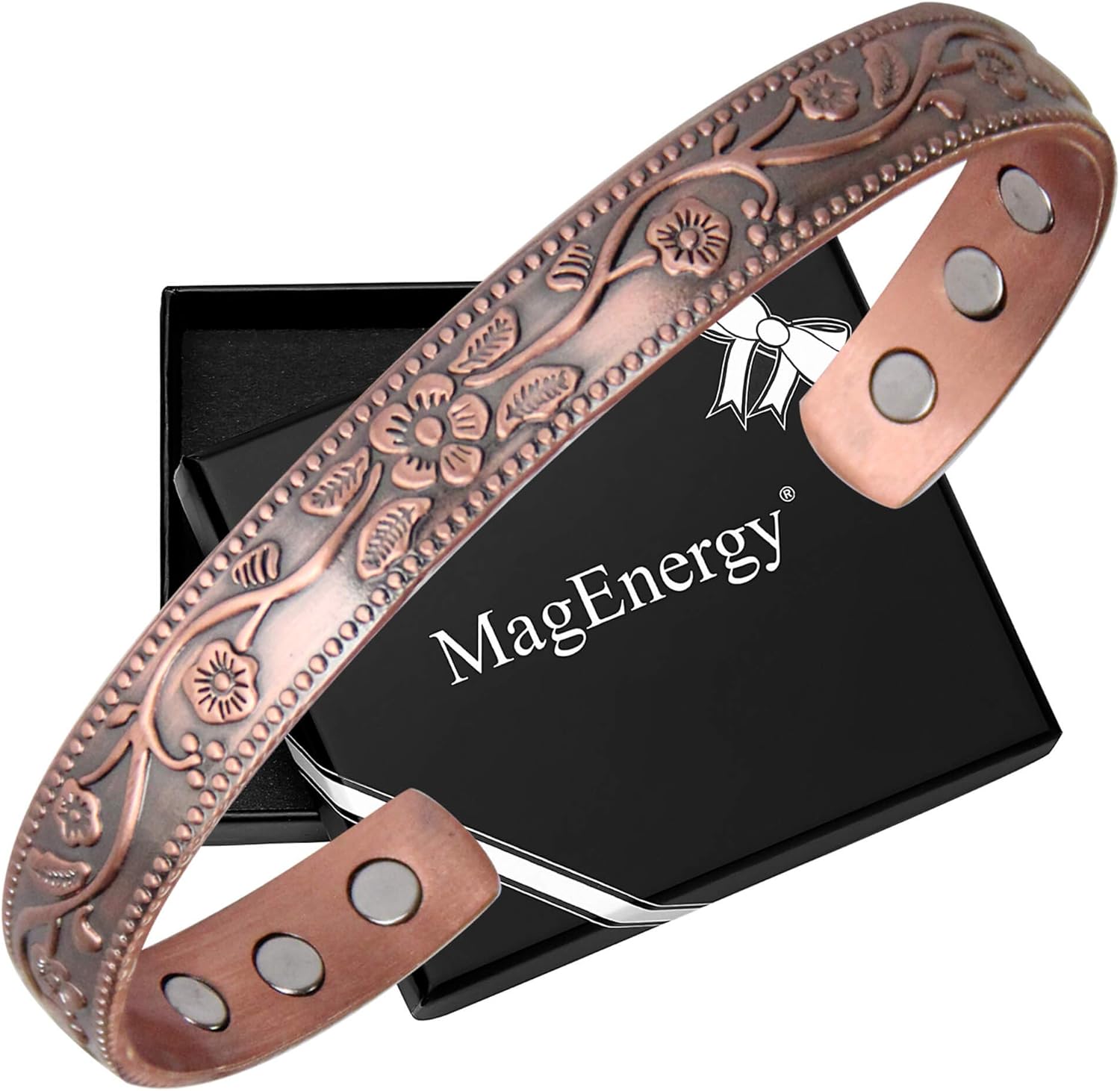 MagEnergy copper magnetic therapy anklets front view for circulation support