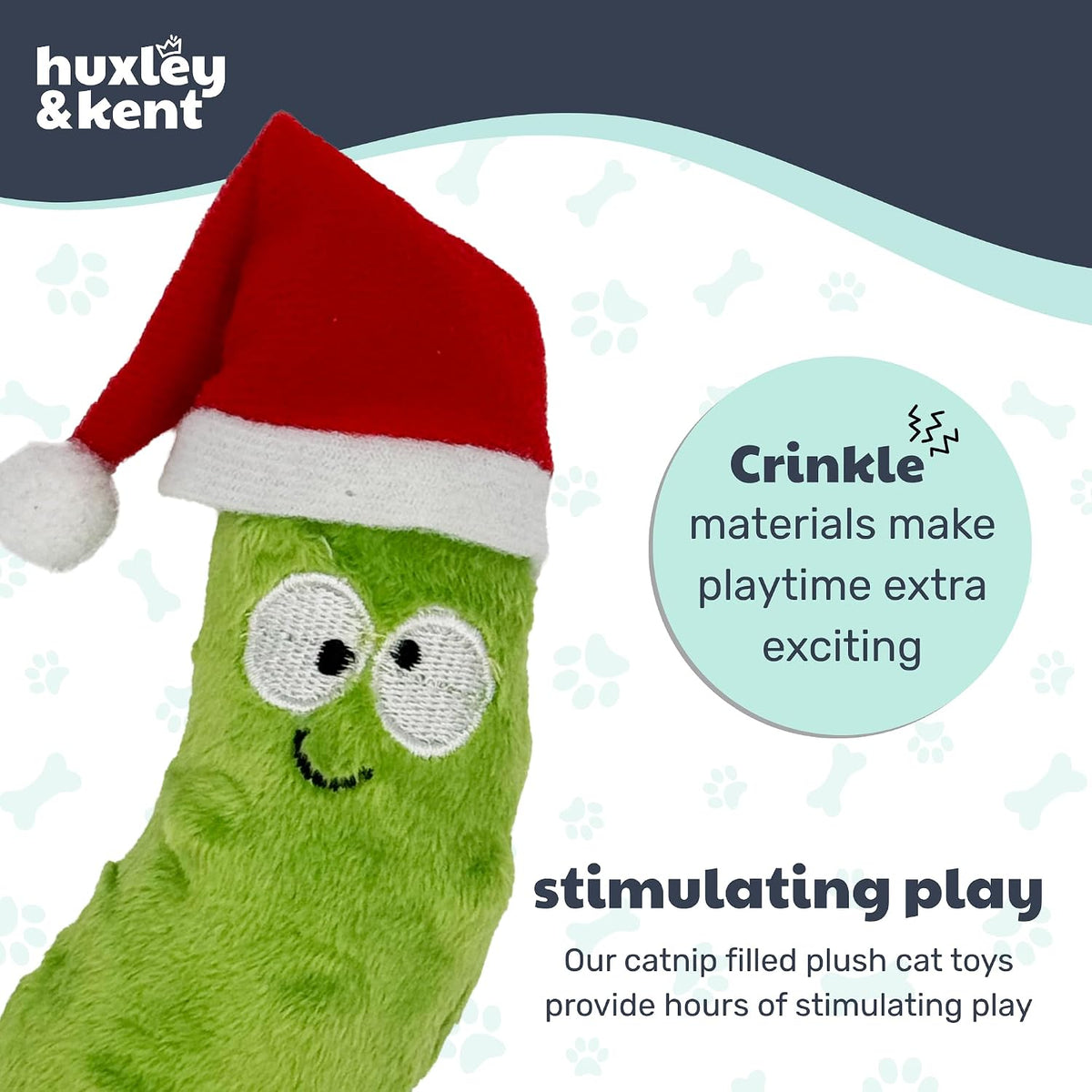 Cat interactive play toy with crinkle paper texture.