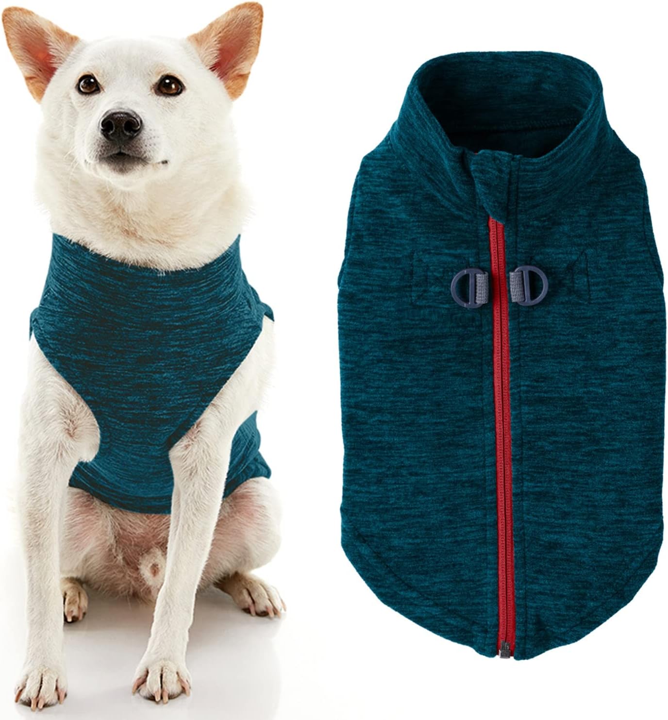 Gooby - Zip Up Fleece Vest, Fleece Jacket Sweater with Zipper Closure and Leash Ring, Pink, Medium - Image 14