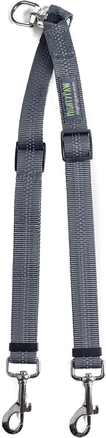 Durable nylon dual coupler adjustable from sixteen to twenty four inches.