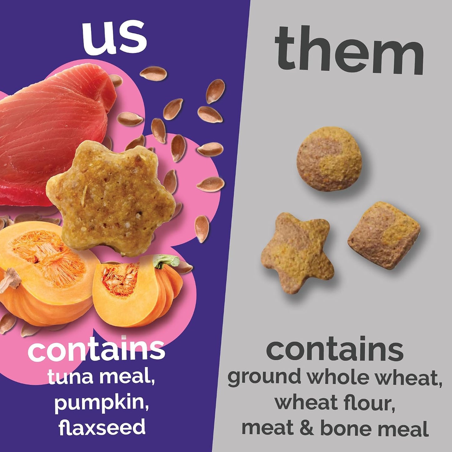 Oven baked crunchy treats for cats close up view
