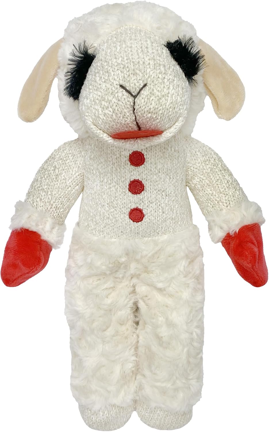Multipet Lamb Chop Dog Plush Toy - Squeaky Toy for Small & Medium Dogs - Extra Soft Plush - Stuffed Animal for Cuddling & Playing (10", Cream, 5 Squeakers) - Image 11
