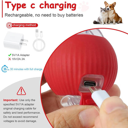Miraigai interactive dog and cat ball in red and blue colors