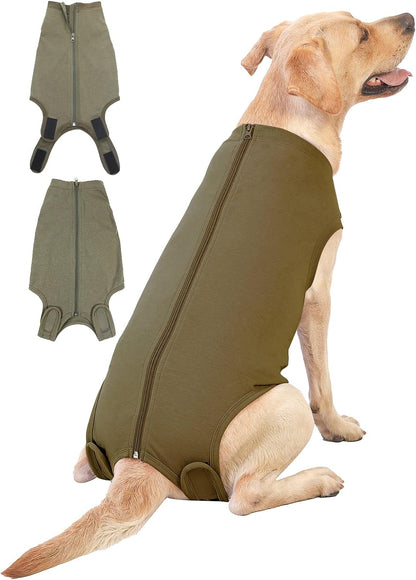 Stretchy comfortable post-operative wear for female dogs after spay
