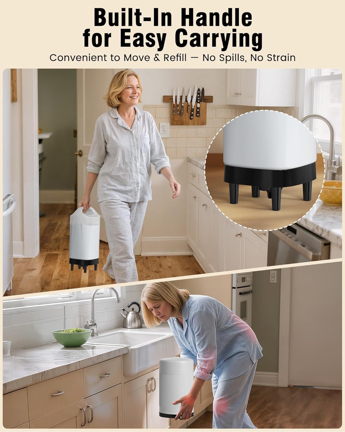 Detachable 304 stainless steel pet bowl showing the anti splash rim design for dry floors