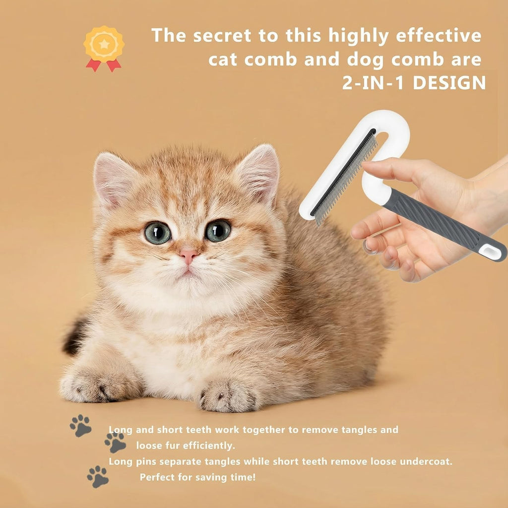 Safe rounded edge pet flea comb by TailGurus for sensitive animal skin