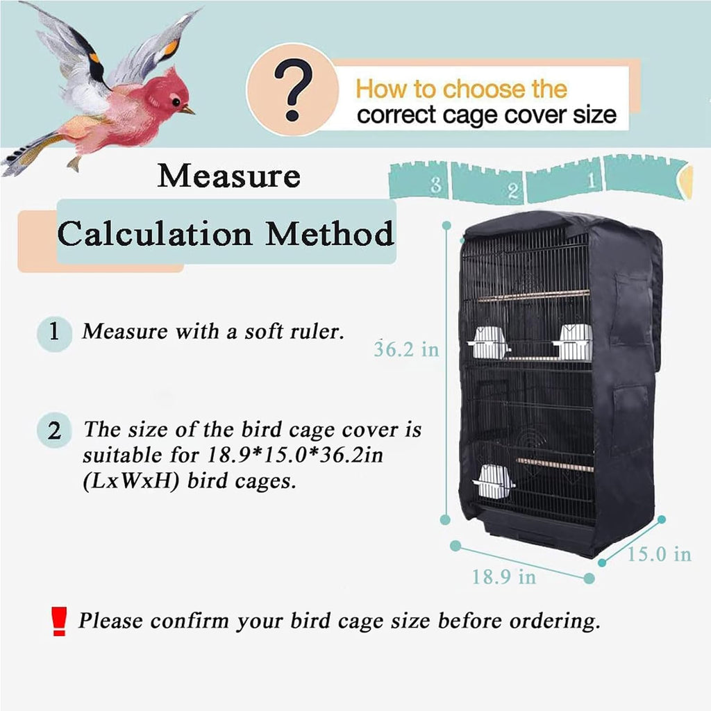 Close up of durable black oxford fabric used in Syooy bird cage cover.