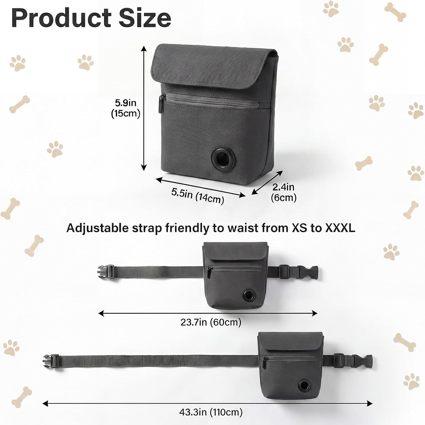Shmidgoo pet training pouch with poop bag dispenser side view