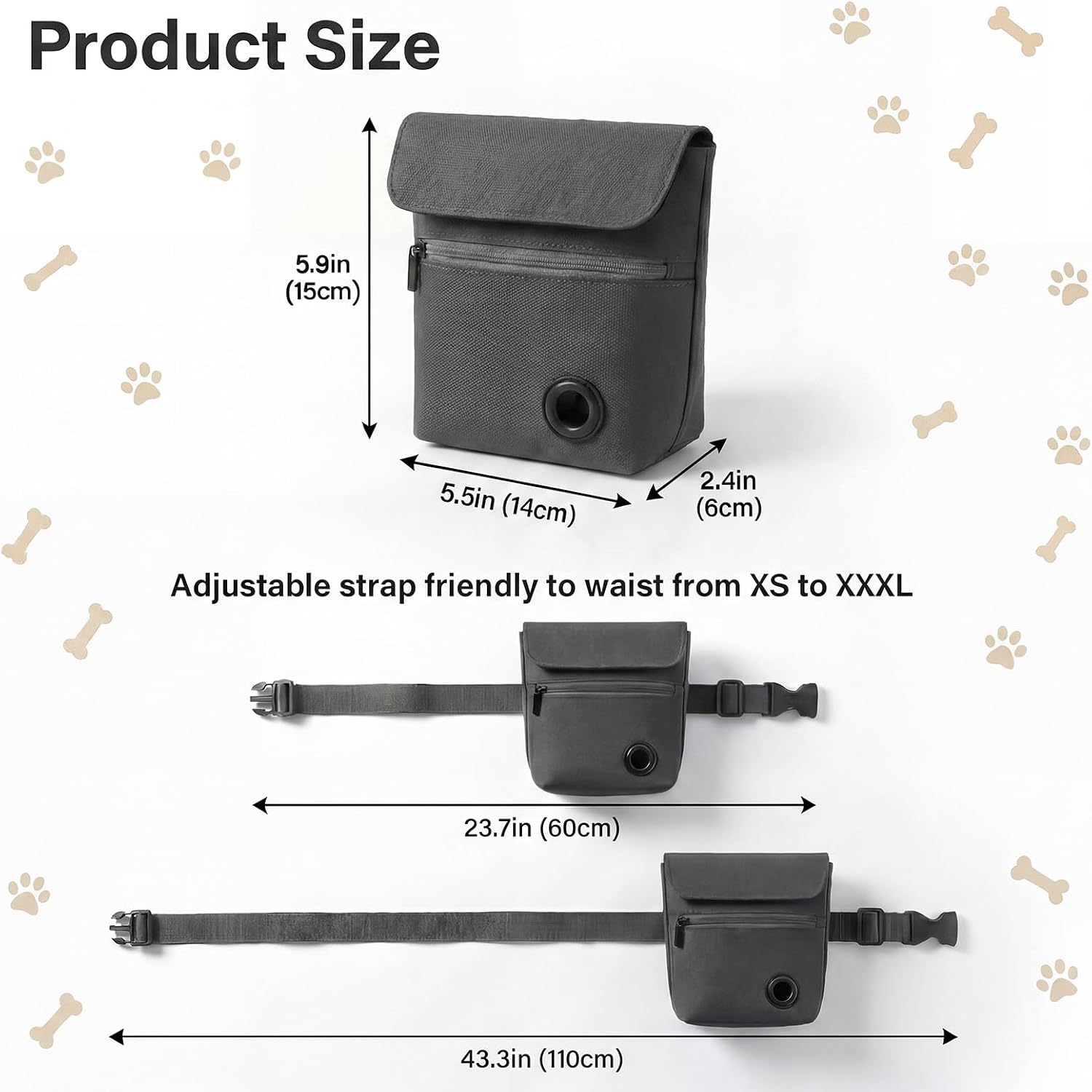 Shmidgoo pet training pouch with poop bag dispenser side view