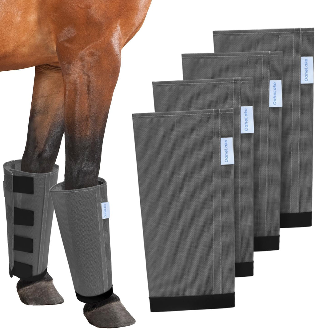 Mesh Horse Fly Boots Set of 4, Loose Fitting Leggings for Horses, Reduce Stressful Stomping, Breathable Adjustable and Universal Fit for 4 Legs, Reliable Stay Put (Blue) - Image 9