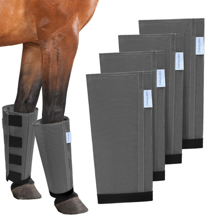Mesh Horse Fly Boots Set of 4, Loose Fitting Leggings for Horses, Reduce Stressful Stomping, Breathable Adjustable and Universal Fit for 4 Legs, Reliable Stay Put (Blue) - Image 9