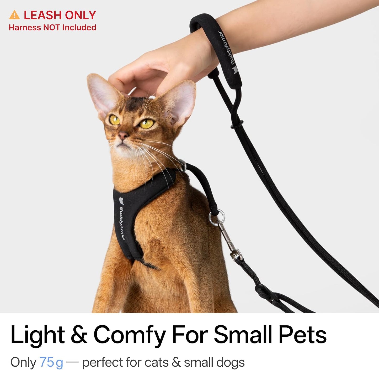 Crossbody style demonstration of BuddyArmor leash