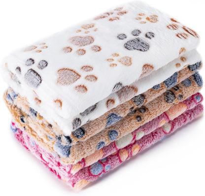 1 Pack 3 Blankets Super Soft Fluffy Premium Fleece Pet Blanket Flannel Paw Printed Throw for Dog Puppy Cat (Small 23x16'', Brown, Pink, White) - Image 15