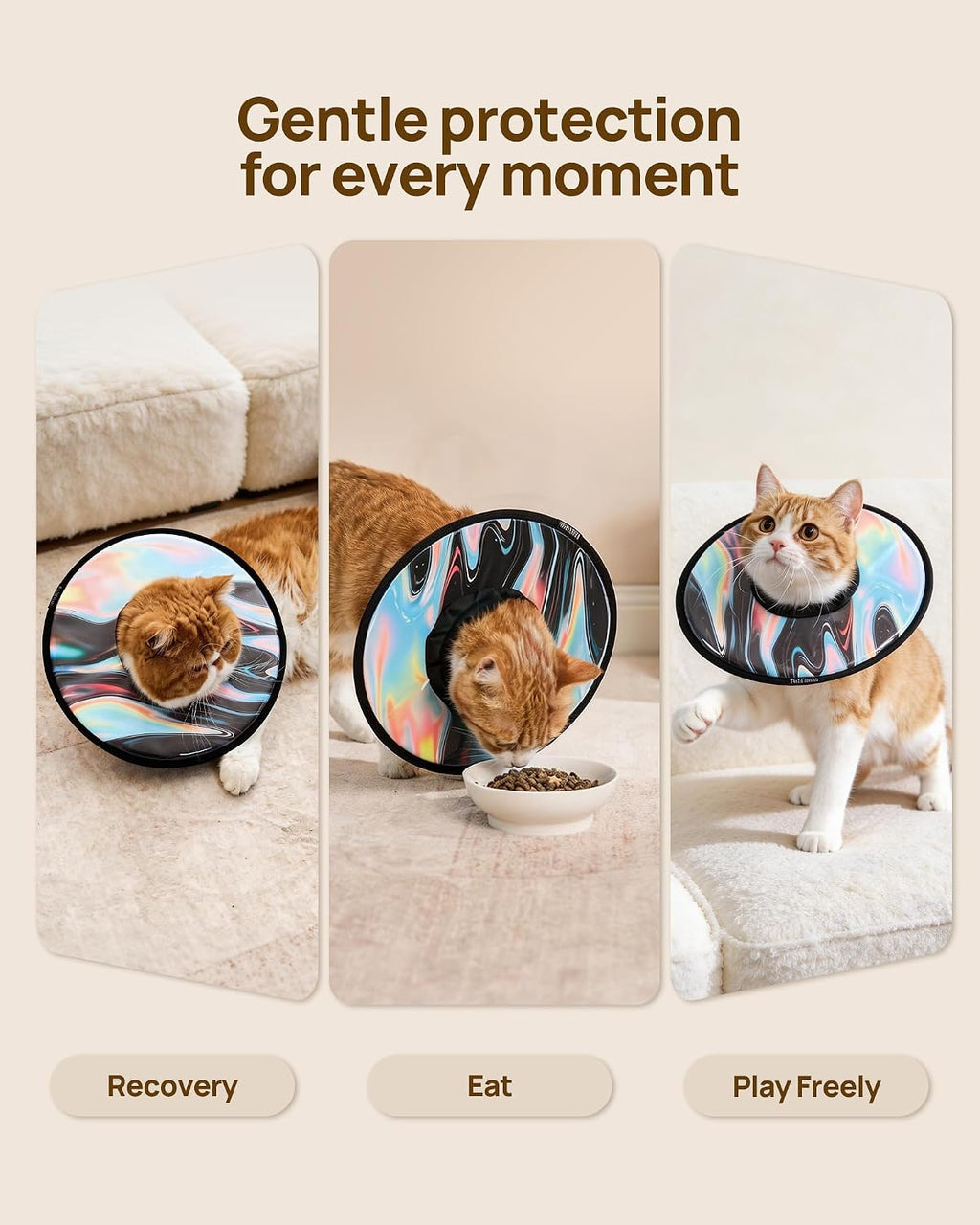 Anti lick cat collar after surgery soft protective pet accessory.