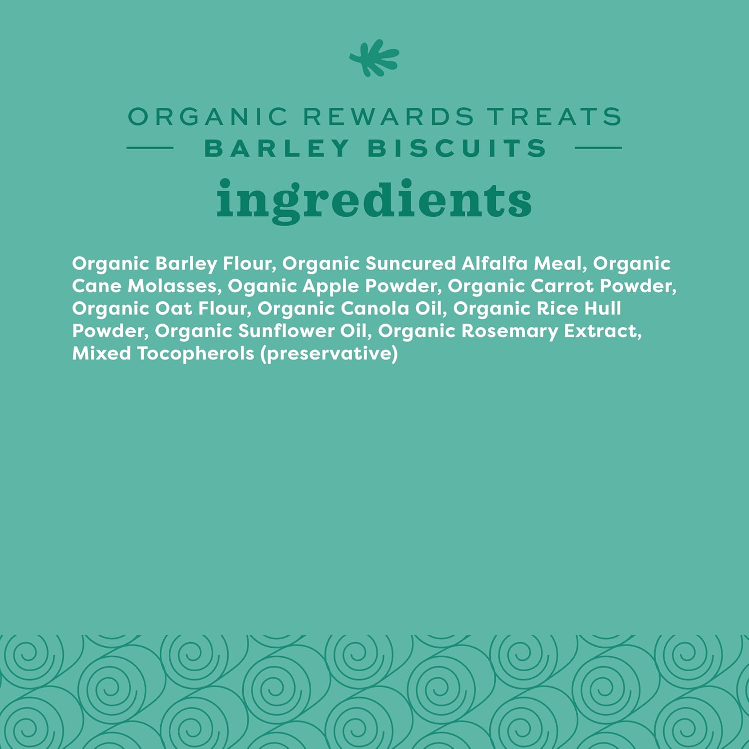 Soy free organic hamster and bunny biscuits ingredient graphic representation