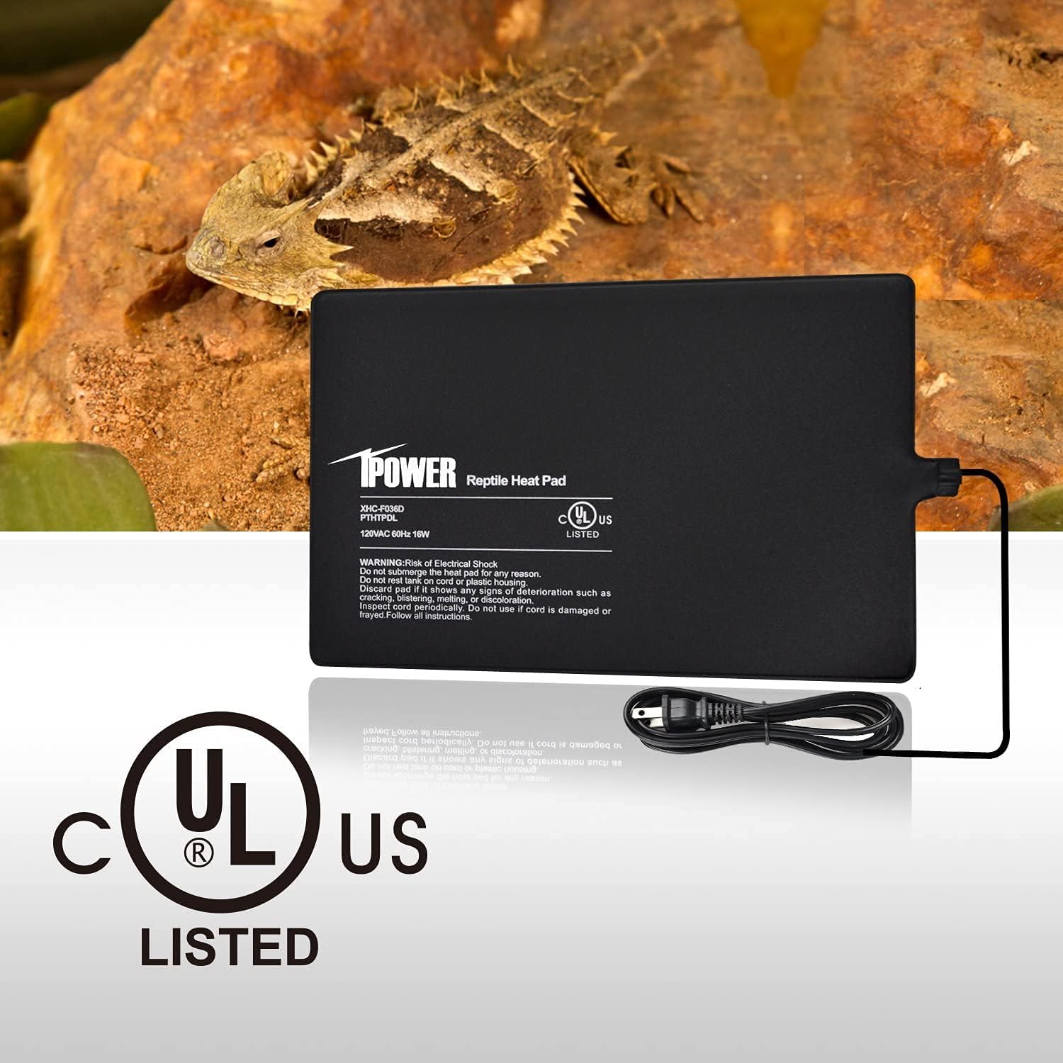 Close up of iPower 16W reptile heat pad surface