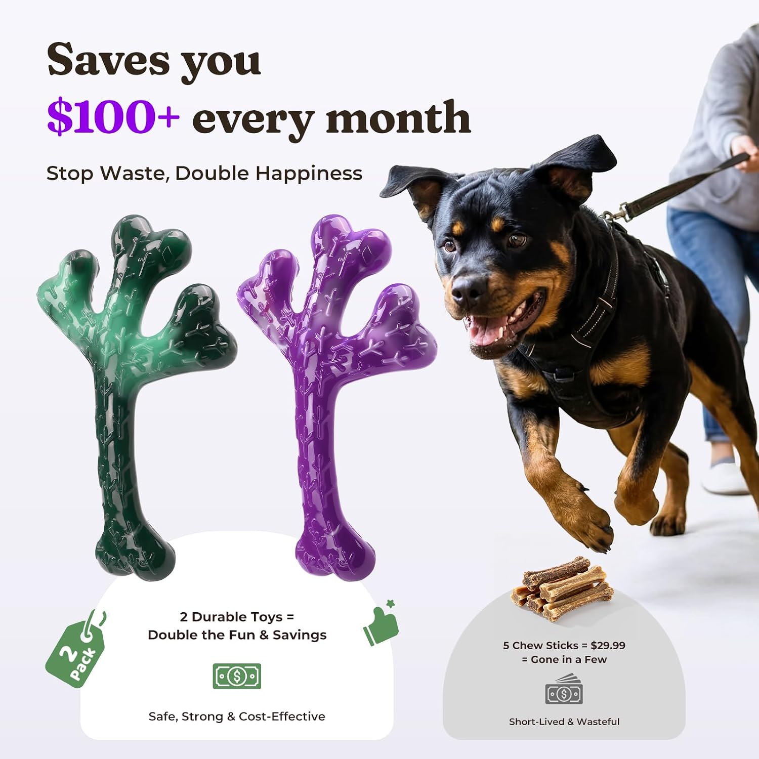 Side profile of Frienhund aggressive chewer toys