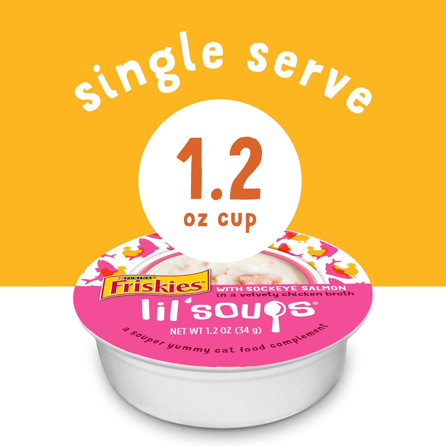 Purina Friskies Lil Soups salmon flavor cup detail