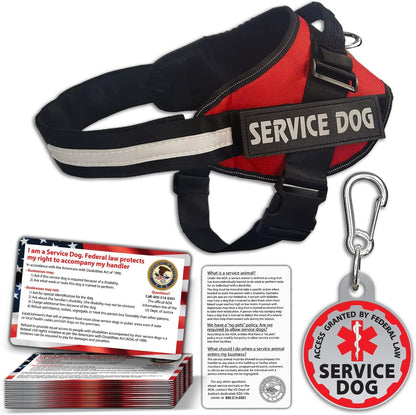 Service Dog Vest, ID Tag and ADA Info Cards - Harness in X Small to XX Large, Durable Metal Tag, 2-Sided Service Animal Cards. ESA Accessory Set - Image 9