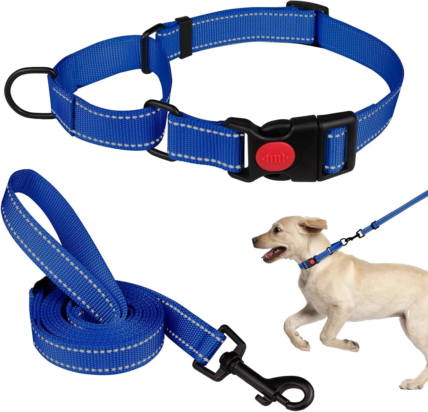Martingale Dog Collar and Leash Set Martingale Collars for Dogs Reflective Martingale Collar for Small Medium Large Dogs(Hot Pink&L) - Image 12