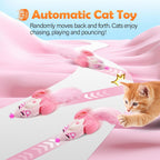 Migipaws Automatic Cat Toys, Plush Cat Mouse Toy, Interactive Toy for Indoor Cats, Smart Moving Kitten Toy, Rechargeable (Pink) - Image 3
