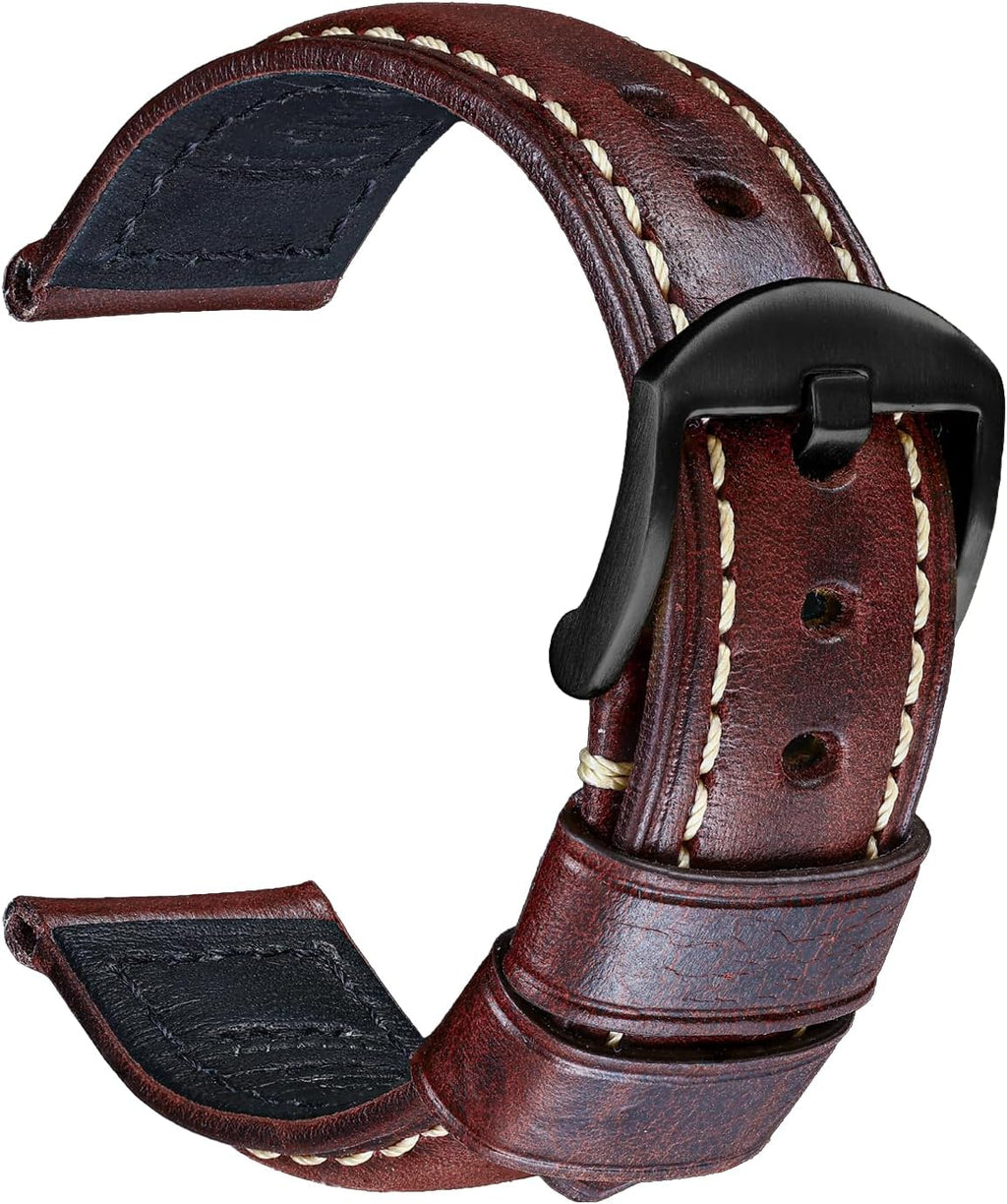 REZERO Watch Band, Vintage Oil Wax Leather Watch Straps 18mm 19mm 20mm 21mm 22mm 23mm 24mm 26mm Watch Belt for Men Women - Image 12