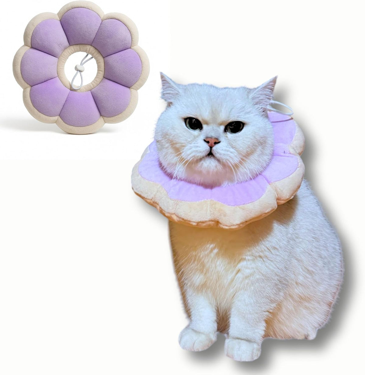 Adjustable Comfy Flower Style Elizabeth Collar for Cats Puppies Soft Recovery Cone Pet Protective Neck Collar (Yellow, Small) - Image 9