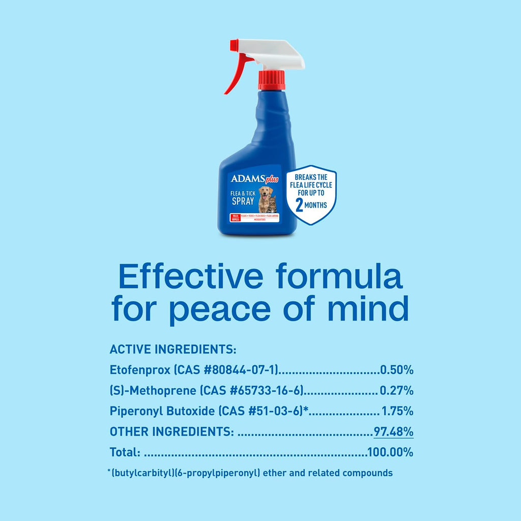 Adams Plus spray bottle for multi-pet household flea control