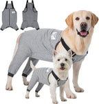Large dog wearing size 5XL Yeapeeto recovery suit for post-operative comfort.