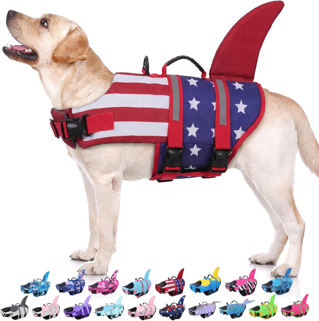 Bess Bridal Dog Life Jacket - Shark Life Vest for Swimming Boating - Reflective Lifejacket Swimsuit for Small Medium Large Dogs - High Buoyancy Lifesaver Preserver with Rescue Handle, Pink Shark XL - Image 10