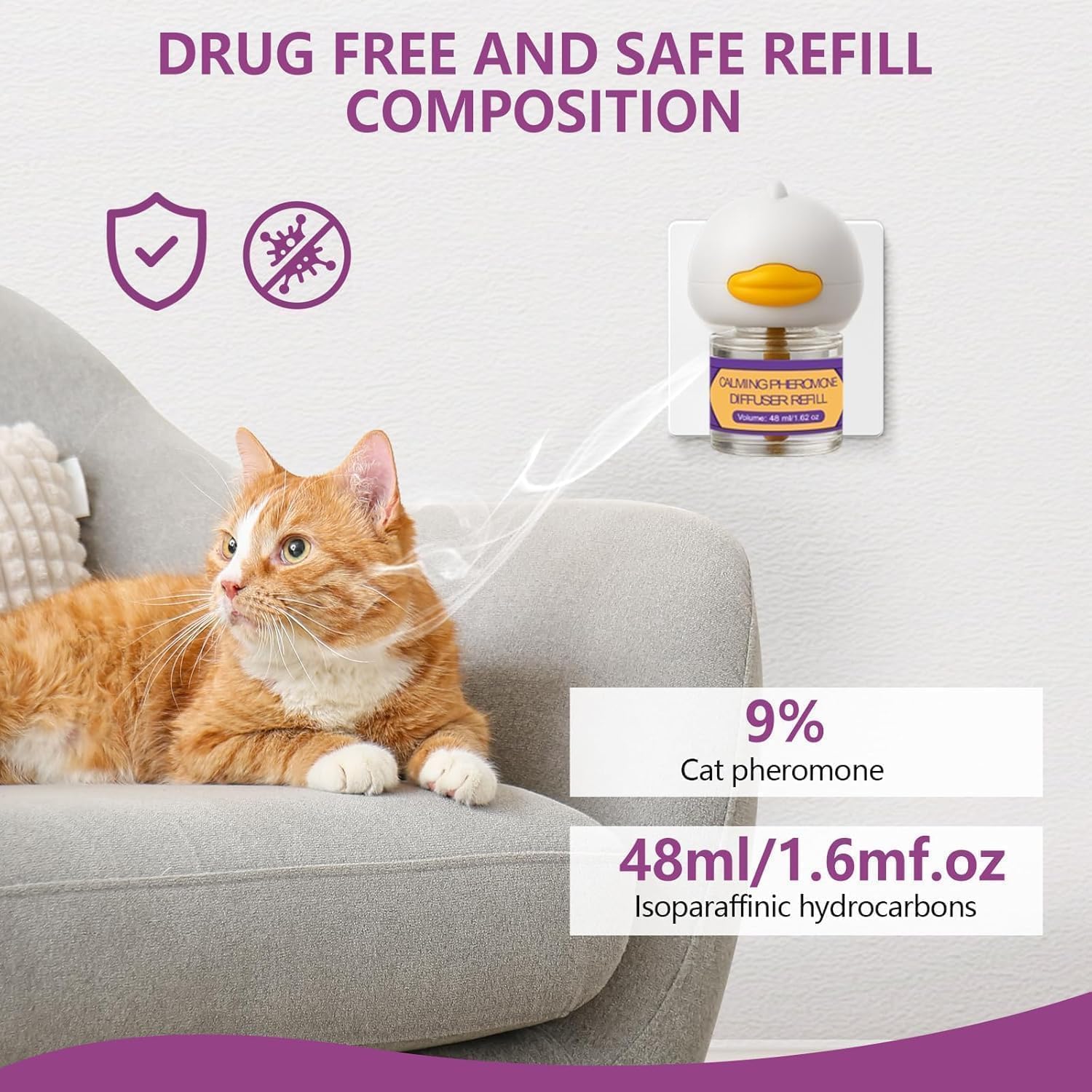 Authentic USA imported feline pheromone diffuser for home relaxation
