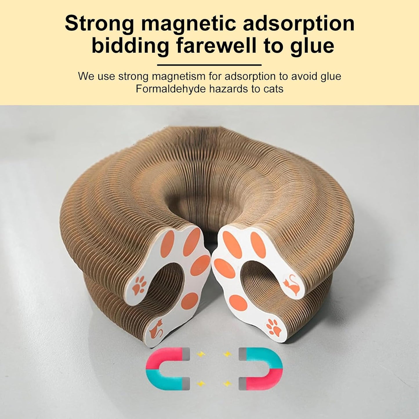 Jogcoys accordion toy showing the rolling toy bell ball moving along the internal circular track.