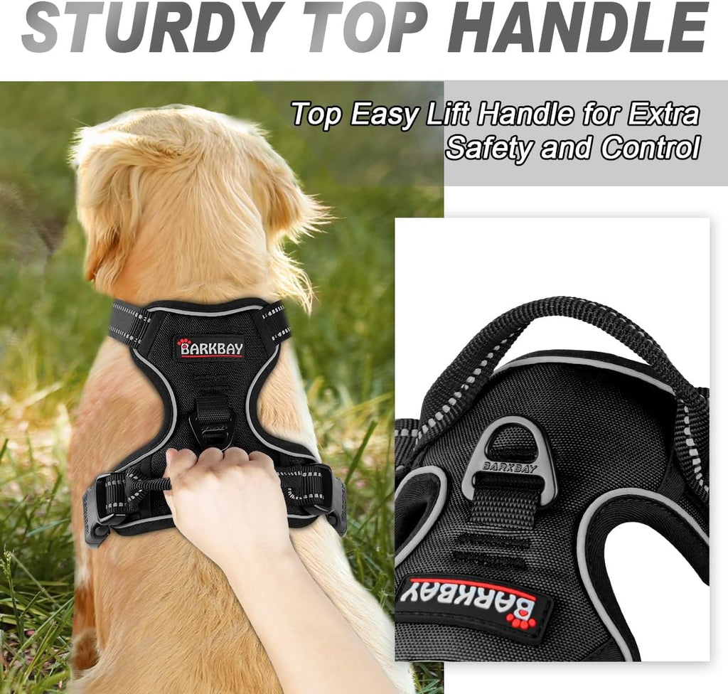 Barkbay harness back leash attachment point detail