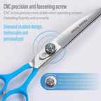 Fenice Totem curved grooming scissors displaying the ergonomic offset double-tail handle design.