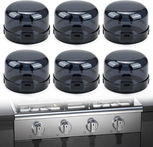 Beature 6-pack stove knob safety covers front view black