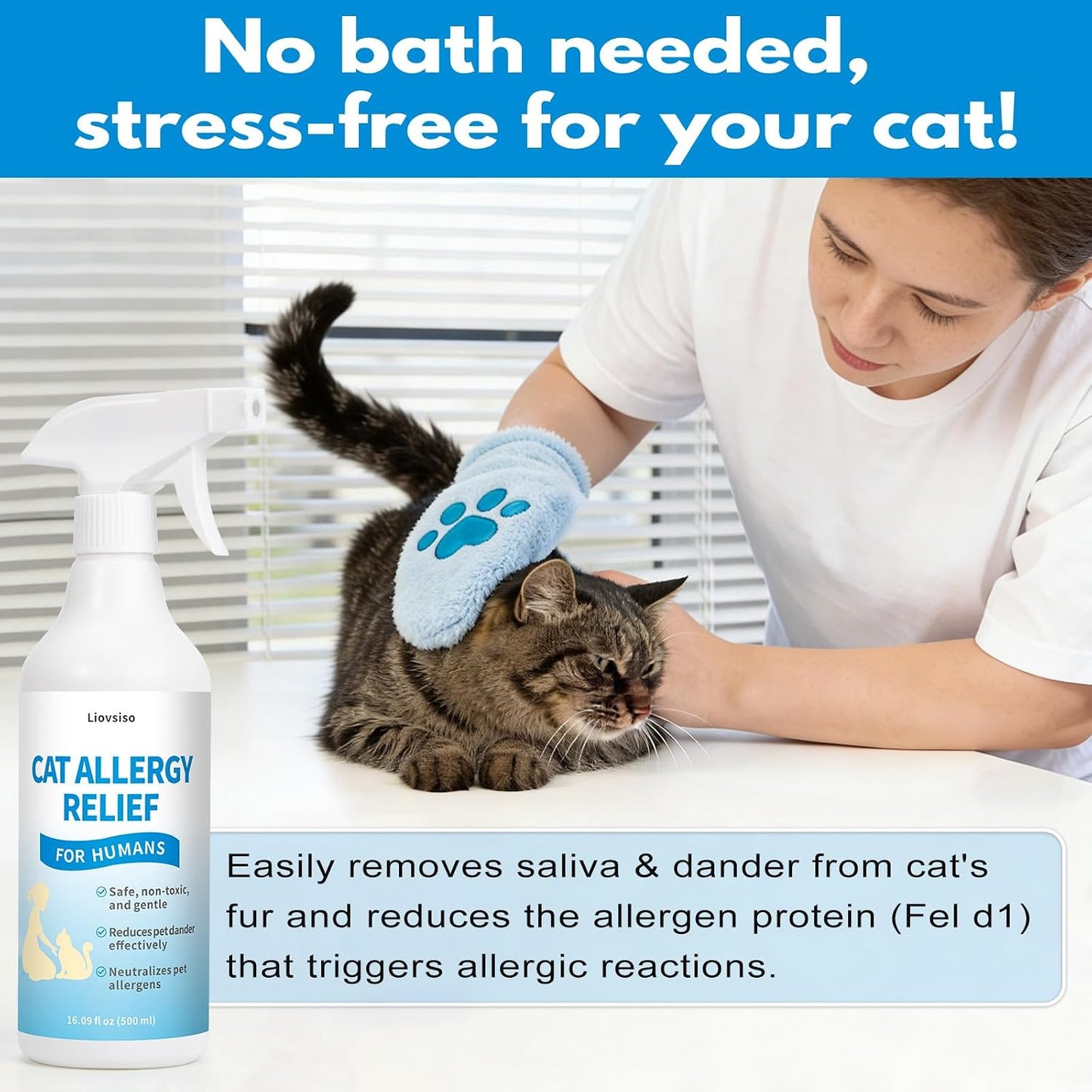 Liovsiso pet allergy control spray highlighting non toxic natural formula