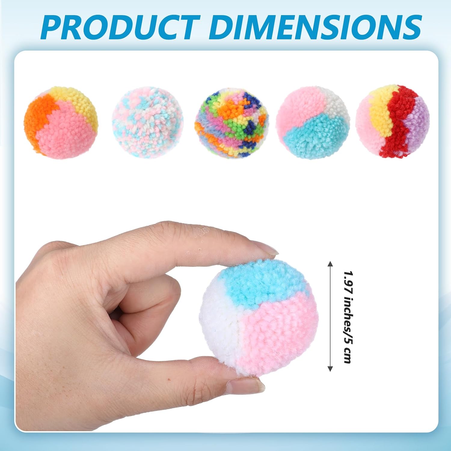 Assorted colors lightweight cat plush balls for indoor training play