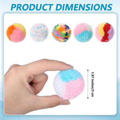 Assorted colors lightweight cat plush balls for indoor training play