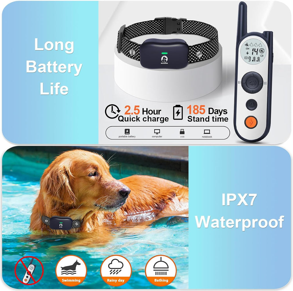 Electronic pet containment device showing the premium universal serial bus charging ports.