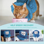 Waterproof pet recovery collar fabric detail close up